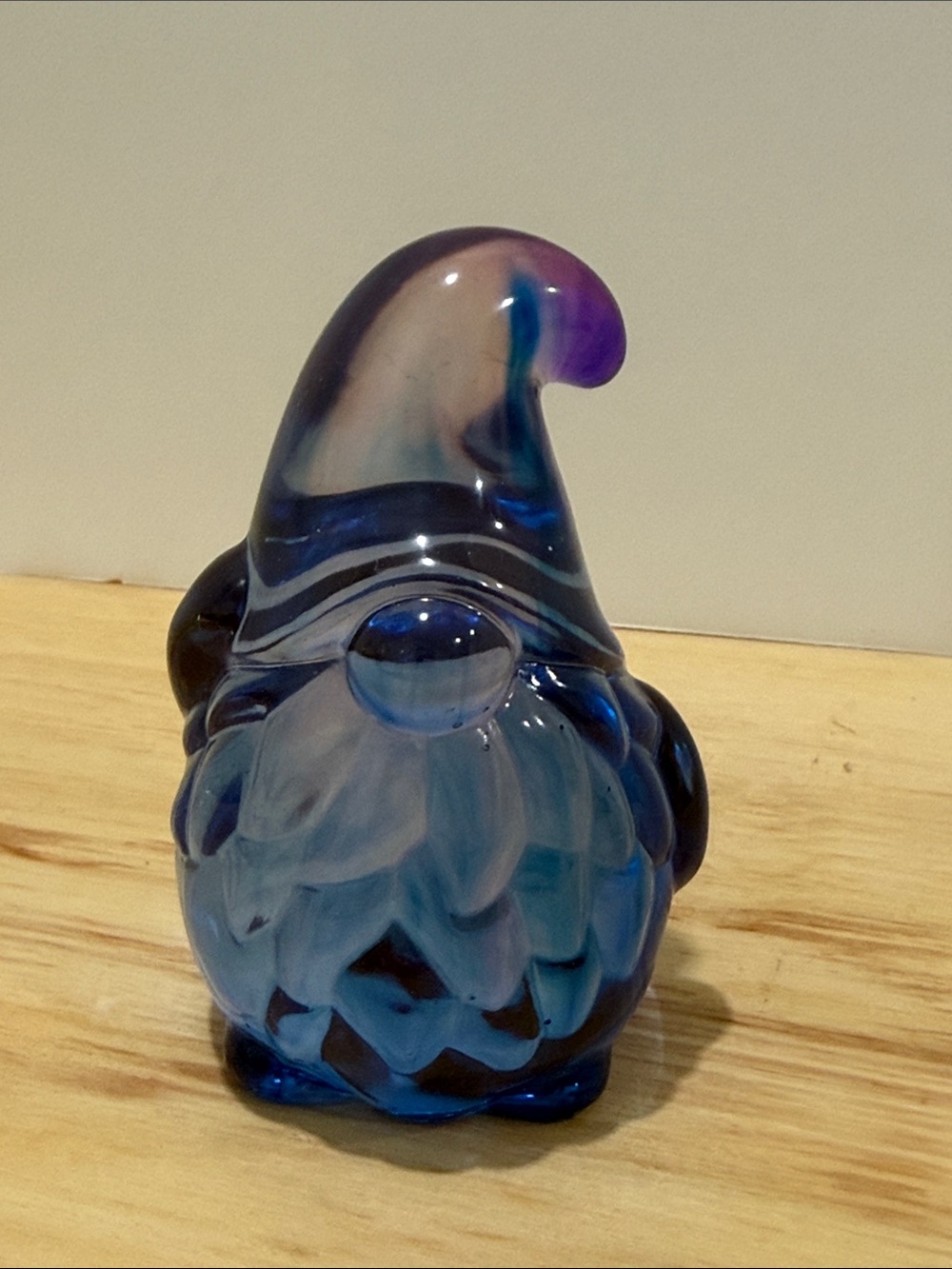 Blue Resin Gnome Figurine - Handcrafted Home Art